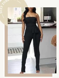 Photo 1 of acelyn Women's Bodycon Jumpsuit Sexy Club Outifts Ribbed Off Shoulder Romper Flared One Piece x-Large