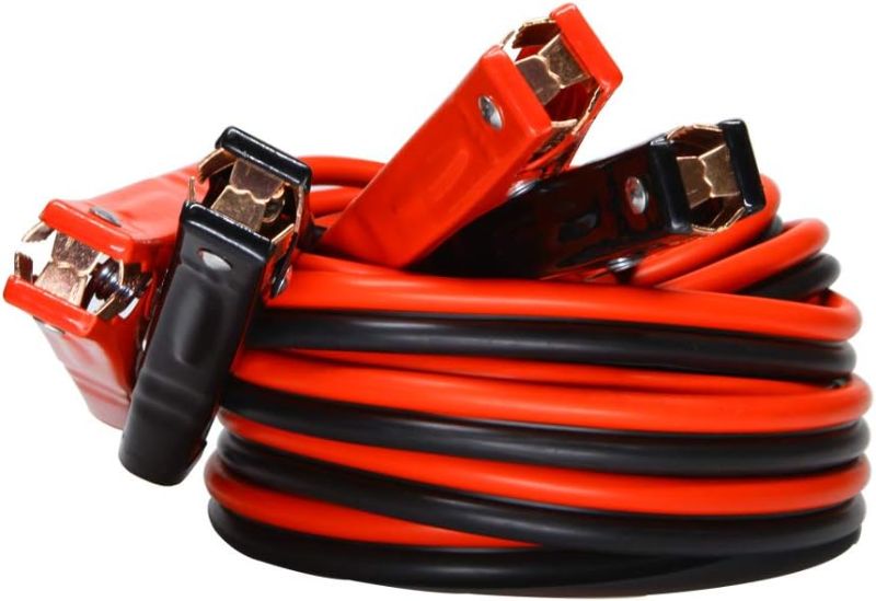 Photo 1 of 4AWG Jumper Cables 4 Gauge 20 Feet Heavy Duty Booster Cables with Professional Grade Clamps Carry Bag (4AWG x 20Ft)

