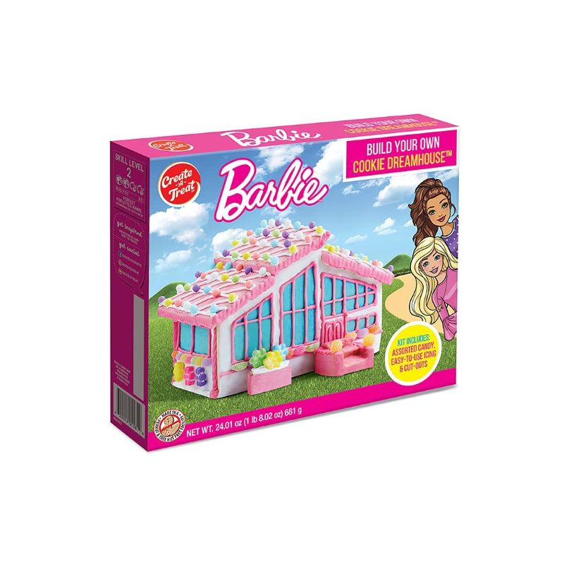 Photo 1 of EXPIRED 04/22/2024 Holiday Decorating Kit Create a Treat Barbie™ Cookie Dreamhouse™ Vanilla Medium Box 24 Oz 4 Count.
