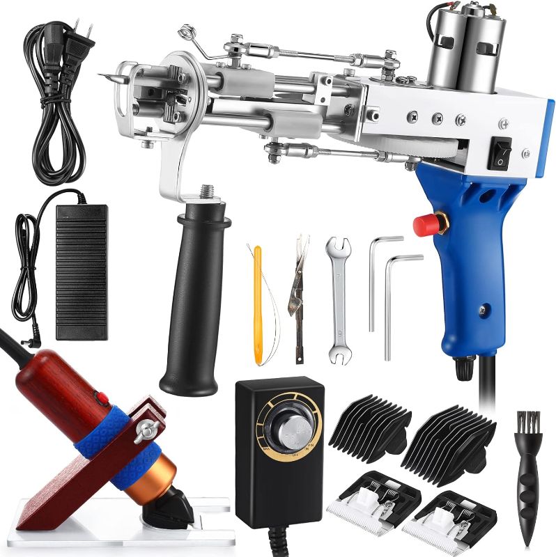 Photo 1 of Lanties Rug Tufting Gun Kit with Carpet Trimmer Kit Carpet Gun with Power Adapter Carpet Trimmer Power Cord and Some Tools Carpet Tufting Carving Machine Rug Trimmer for Starters
