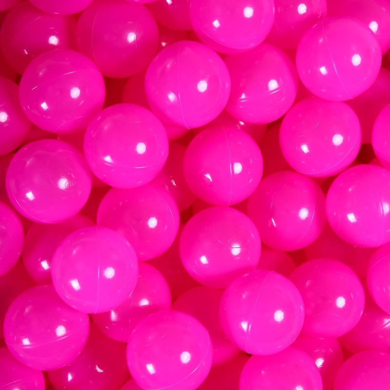 Photo 1 of Ball Pit Balls for Kids, Plastic Refill 2.2 Inch Balls, 100 Pack, Bright Colors, Phthalate and BPA Free, Includes a Reusable Storage Bag with Zipper
