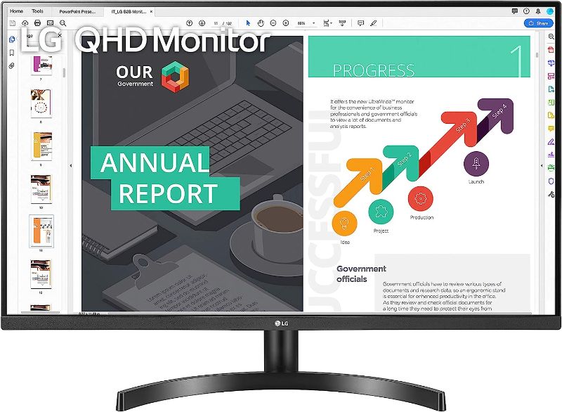 Photo 1 of LG QHD 32-Inch Computer Monitor 32QN600-B, IPS with HDR 10 Compatibility and AMD FreeSync, Black

