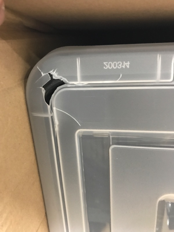 Photo 1 of IRIS USA Letter/Legal File Tote Box, 4 Pack, BPA-Free Plastic Storage Bin Tote Organizer with Durable and Secure Latching Lid, Stackable and Nestable, Black/Clear 4-Pk Black