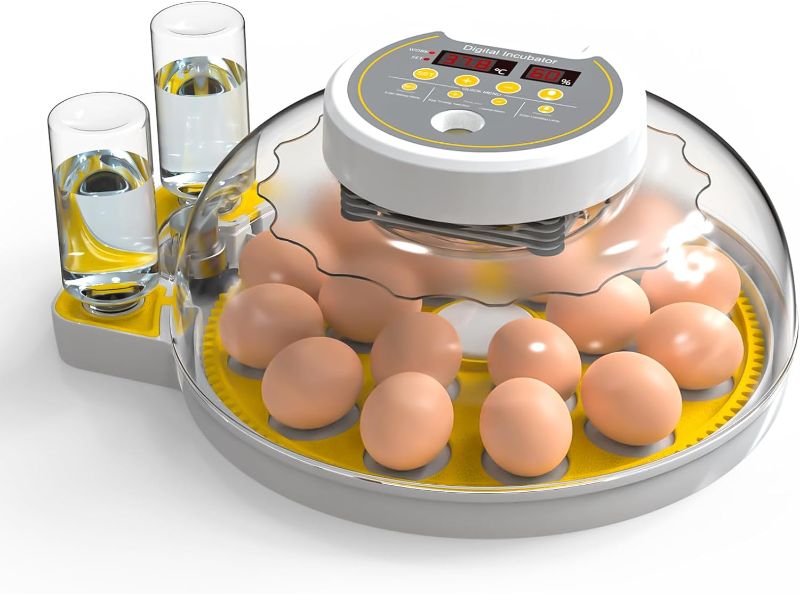 Photo 1 of 18 Egg Incubator with Humidity Display, Egg Candler, Automatic Egg Turner, Poultry Egg Incubator for Hatching Chicken Duck Goose Bird Turkey
