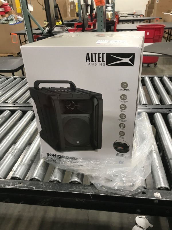 Photo 3 of Altec Lansing Sonic Boom - Waterproof Bluetooth Speaker with Phone Charger, IP67 Outdoor Speaker, 3 USB Charging Ports, 50 Foot Range & 20 Hours Battery Life