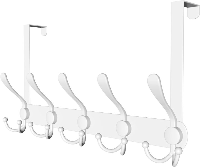 Photo 1 of Encozy Over The Door Hooks,Coat Rack for Hanging Clothes Hat Towel (Heavy Duty White 1pcs)