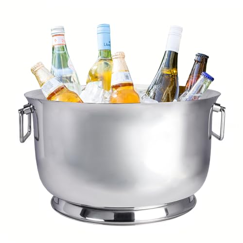 Photo 1 of Sol Living Insulated Beverage Tub for Parties Stainless Steel Drink Tub Cooler Ice Bucket for Hosting Parties Drink Bucket with Handles Wine Bucket Do
