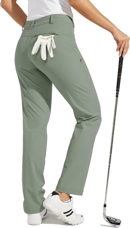 Photo 1 of  Women's Golf Pants Stretch Hiking Pants Quick Dry Lightweight Outdoor Casual Pants with Pockets Water Resistant
