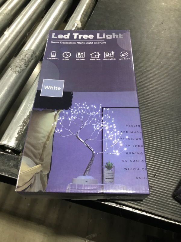 Photo 2 of 20'' LED Birch Tree Light,108L Bonsai Tree Lamp,Fairy Light Tree with 8 Modes & 6 Hrs Timer,Artificial Tree with Lights USB & Battery Operated,Lighted Tree Indoor for Room Decoration(White Glow) Glow
