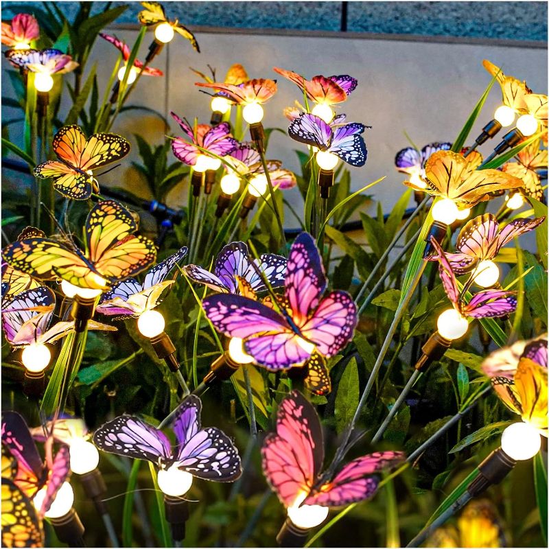 Photo 1 of TONULAX Solar Garden Lights - Newest Swaying Butterfly Light, Swaying in The Wind, Solar Outdoor Lights, Yard Patio Pathway Decoration, High Flexibility Iron Wire & Realistic Butterflies(4 Pack)
