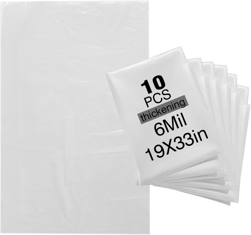 Photo 1 of ?10pcs 6mil Width x depth) 19" x 33"? Plastic Lower Collection Bag Thickened transparent bags reusable flour bags, rice bags, storage bags 