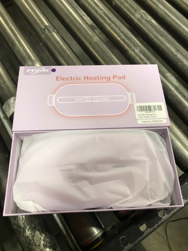 Photo 2 of Portable Heating Pad for Period Cramps, Cordless Heating Pad with 3 Heat Levels and 3 Massage Modes, Fast Large Heating Belly Wrap Belt for Women and Girls Purple