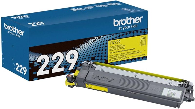 Photo 1 of  Brother Genuine TN229Y Yellow Standard Yield Printer Toner Cartridge - Print up to 1,200 Pages(1) 