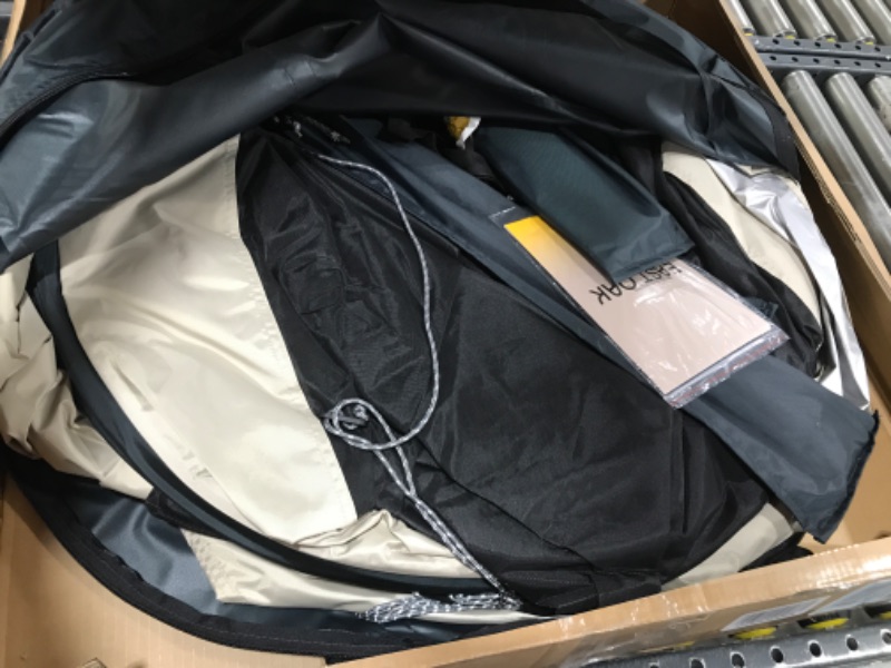 Photo 1 of EAST OAK Screen House Tent Pop-Up, Portable Screen Room Canopy Instant Screen Tent 12 x 12 FT with Carry Bag for Patio, Backyard, Deck & Outdoor Activities, Beige