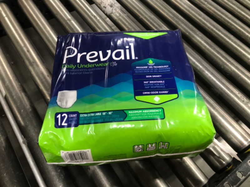 Photo 2 of Adult Absorbent Underwear Prevail Pull on 2X-Large Disposable Heavy Absorbency, 12 pcs/pk