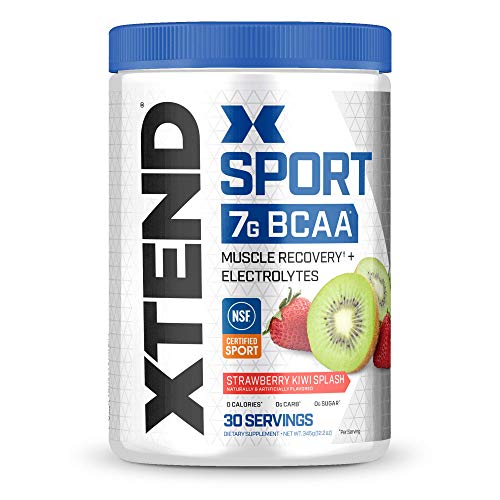 Photo 1 of PACK OF 2, XTEND Sport BCAA Powder Strawberry Kiwi Splash - Electrolyte Powder for Recovery & Hydration with Amino Acids - 30 Servings, BEST BY 02 2026