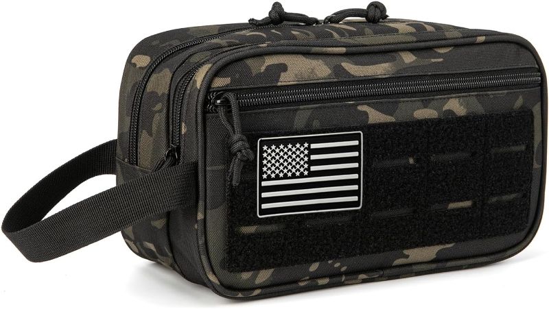 Photo 1 of QT&QY Tactical Toiletry Bag For Men Hygiene Bag EDC Military Tool Molle Pouches Small Dopp Kit Mens Shaving Kit Travel shower Bags 