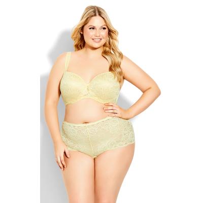 Photo 1 of  Plus Size Lace Cheeky Brief - Iris Yellow, SIZE 18/20