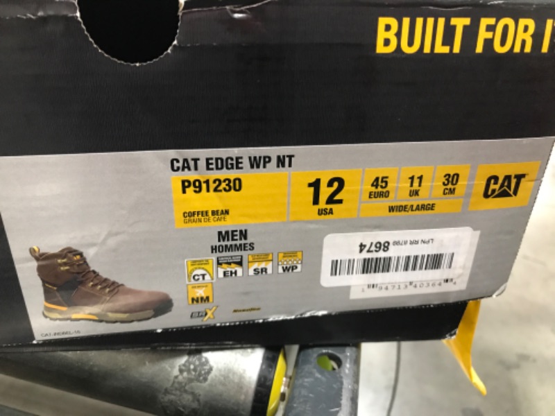 Photo 3 of  Caterpillar CAT EDGE Waterproof Nano Toe Work Boot Size: 12W, Coffee Bean 