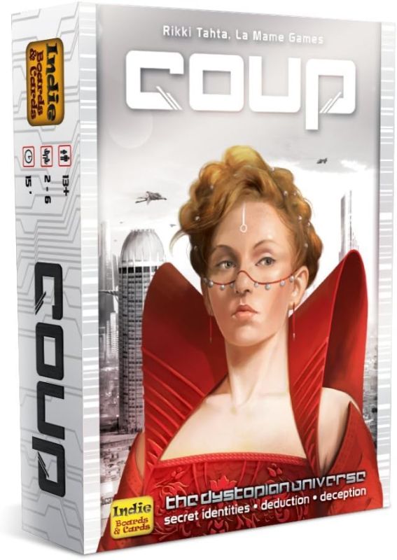 Photo 1 of  Coup - The Fast, Fun Bluffing Party Game for 2-6 Players. Perfect for Family Game Night with your Teens or Friends. Can you get away with your bluff? Over 1 Million copies sold! 