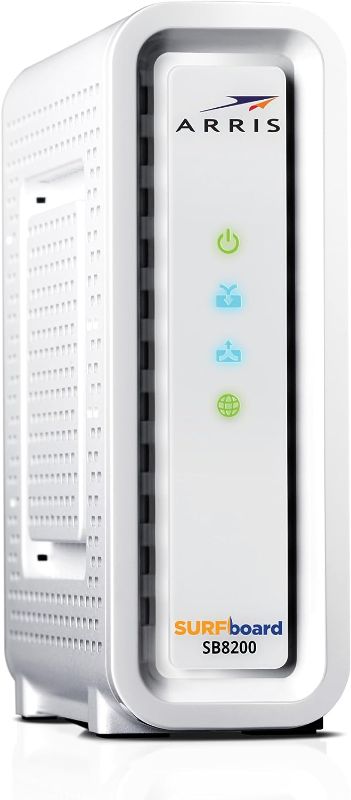 Photo 1 of ARRIS SURFboard SB8200 DOCSIS 3.1 Cable Modem , Approved for Comcast Xfinity, Cox, Charter Spectrum, & more , Two 1 Gbps Ports , 1 Gbps Max Internet Speeds , 4 OFDM Channels
