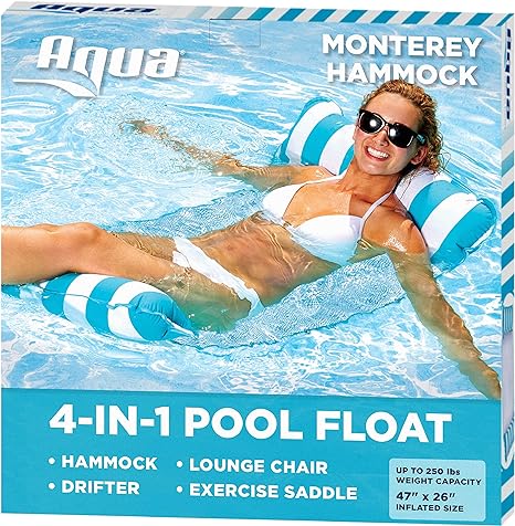 Photo 1 of Aqua Original 4-in-1 Monterey Hammock Pool Float & Water Hammock – Multi-Purpose, Inflatable Pool Floats for Adults – Patented Thick, Non-Stick PVC Material

