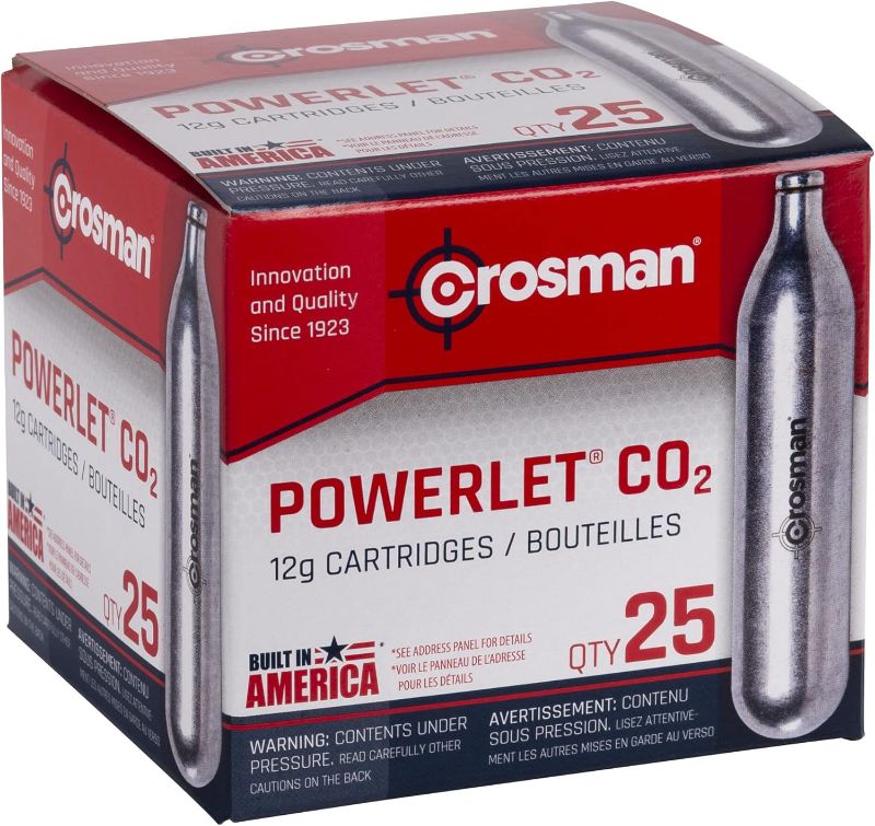 Photo 1 of Crosman 25-Count 12-Gram CO2 Cartridges For Air Rifles And Air Pistols 2311-N
