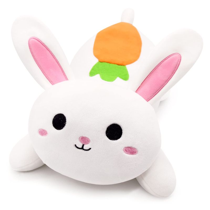 Photo 1 of CAZOYEE Rabbit Plush Long Pillow, Cute Bunny Stuffed Animal Soft Toy, Bunny Kawaii Plushie, Rabbit Plush Cuddle Pillow Doll Toy Gift for Kids, 27.5"