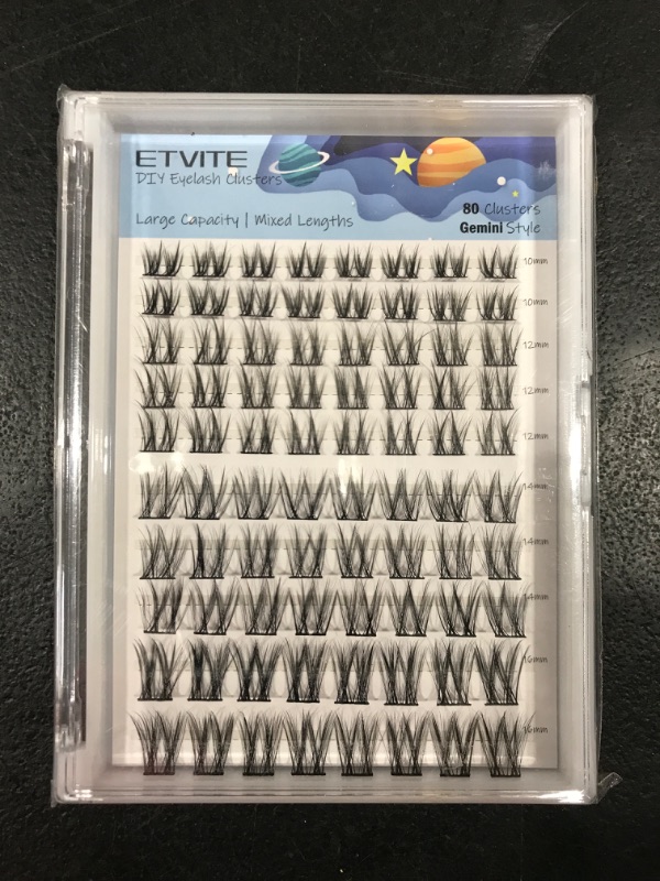 Photo 1 of DIY Eyelash Extensions Lash Clusters Individual Lashes, 80 Clusters C Curl Mixed Size Home Eyelashes, False Eyelashes Wispy Soft Natural Look Volume Manga Eyes (Gemini Style)