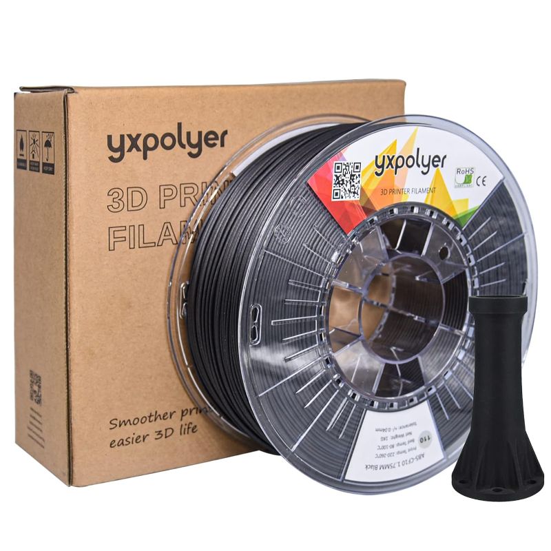 Photo 1 of YXPOLYER Carbon Fiber abs, Carbon Fiber abs Filament 1.75, abs Carbon Fiber Filament, ABS Engineering 3D Printer Filament, 1kg Spool, Black