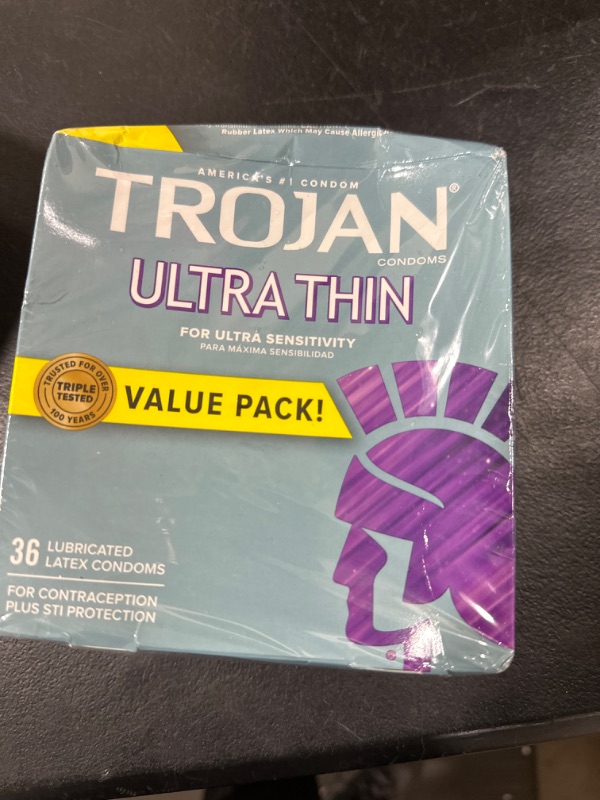 Photo 2 of TROJAN Ultra Thin Condoms For Ultra Sensitivity, Lubricated Condoms for Men, America’s Number One Condom, 36 Count Value Pack