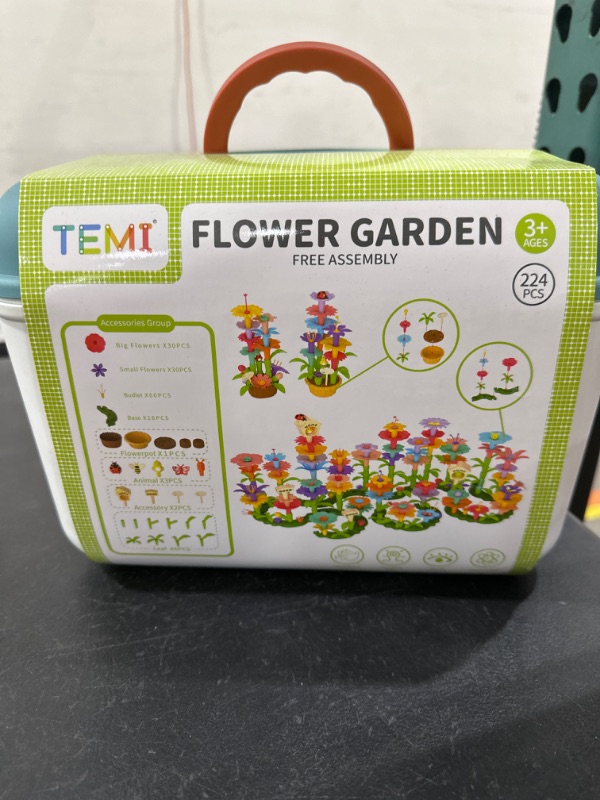 Photo 1 of TEMI 224 PCS Flower Garden Building Toys for Girls Toys, Educational STEM Toy and Preschool Garden Play Set for Toddlers 3 4 5 6 7 Year Old Kids Boys Girls, Flower Stacking Toys for Kids Age 3-6