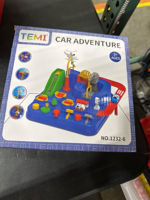 Photo 1 of TEMI Kids Race Track Toys with 3 Mini Cars - Puzzle Rail Car Adventure Playset for 3-7 Year Old Boys and Girls