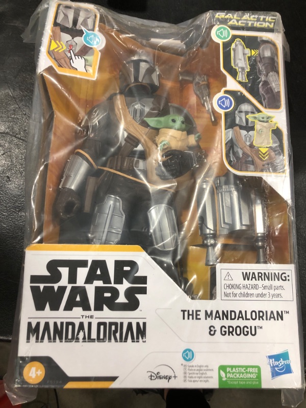 Photo 1 of STAR WARS Galactic Action The Mandalorian & Grogu Interactive Electronic 12-Inch-Scale Action Figures, Toys for Kids Ages 4 and Up