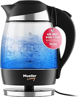 Photo 1 of Mueller Ultra Kettle: Model No. M99S 1500W Electric Kettle with SpeedBoil Tech, 1.8 Liter Cordless with LED Light, Borosilicate Glass, Auto Shut-Off and Boil-Dry Protection
