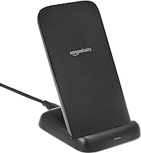 Photo 1 of Amazon Basics 10W Qi Certified Wireless Charging Stand (iPhone 15/14/13/12/11/X, Samsung), with USB Cable (No AC Adapter), Black