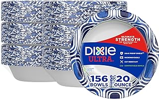 Photo 1 of Dixie Ultra, Large Paper Bowls, 20 Oz, 26 Count (Pack of 6), Microwave Safe, Compostable, Disposable Bowls Great For Breakfast, Lunch, And Dinner Meals