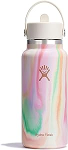 Photo 1 of Hydro Flask Stainless Steel Wide Mouth Water Bottle with Flex Straw Lid and Double-Wall Vacuum Insulation