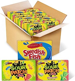 Photo 1 of SOUR PATCH KIDS and SWEDISH FISH Soft & Chewy Candy Variety Pack, 15 Boxes