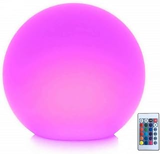 Photo 1 of LED Ball Light, 8-Inch Rechargeable & Remote Control Globe Lights 16 RGB Colors Changing Indoor/Outdoor Night Light for Home/Party/Lawn/Desk Decoration