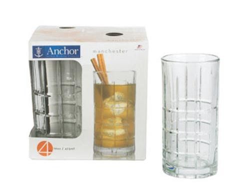 Photo 1 of Anchor Hocking Manchester 4-Piece 16 Oz. Tall Glass Drinkware Set 68332L20 - All
