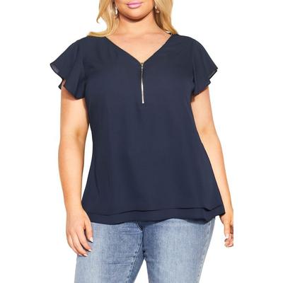 Photo 1 of TOP ZIP FLING - Navy - 14
XS