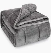 Photo 1 of sherpa weighted blanket grey 