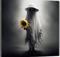 Photo 1 of Ghost sunflower canvas 12x12 STOCK PHOTO USED*