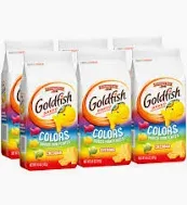 Photo 1 of Goldfish Colors Cheddar Cheese Crackers, Baked Snack Crackers, 6.6 oz Bag (Pack of 6) 08/04/24