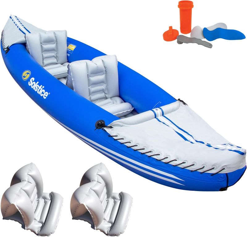 Photo 1 of Rogue 1 to 2 Person Inflatable Fishing Kayak Boat for Adults & Kids 10'6'' X 33'' | Tandem 2 Blow Up Seats & Spray Skirt | Reinforced K-80 26 Gauge PVC Material