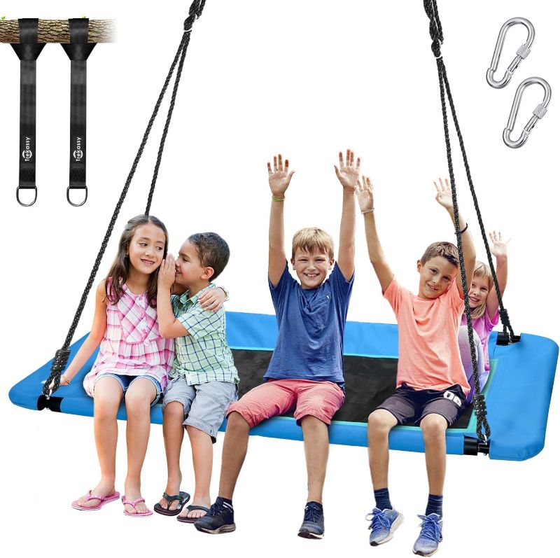 Photo 1 of Trekassy 700lb Giant 60" Platform Tree Swing for Kids and Adults Waterproof 2 Hanging Straps (Blue) 