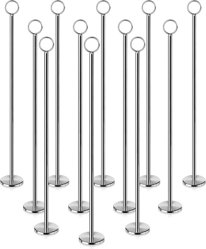 Photo 1 of New Star Foodservice 23305 Ring-Clip Table Number Holder/Number Stand/Place Card Holder, 18-Inch, Set of 12
