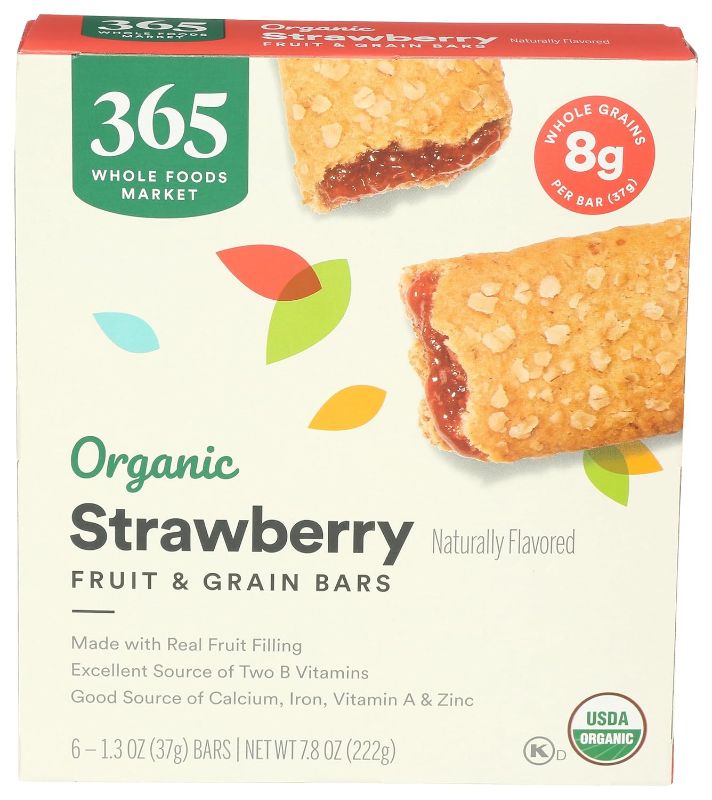 Photo 1 of 365 by Whole Foods Market, Organic Strawberry Cereal Bar 6 Count, 7.8 Ounce Organic 6 Count (Pack of 1) 