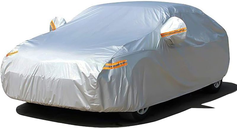 Photo 1 of Car Cover with Zipper, 2 Layer Full Car Covers Waterproof/UV Protection/Snowproof/Dustproof, Universal Car Cover (Fit Sedan-Length Up to 200")
